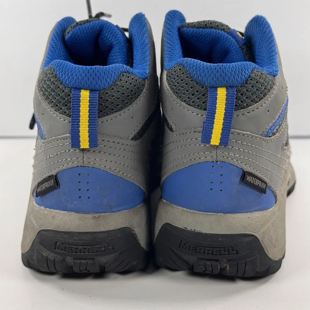 Merrell MK264767 Grey Blue Waterproof Hiking Boots Youth Size 2M MK264767